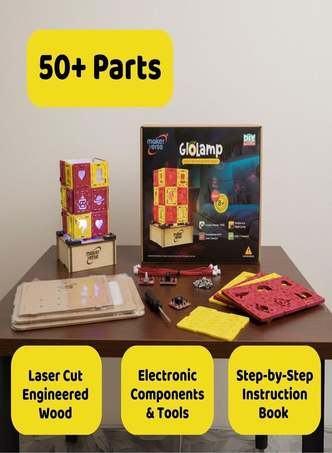 Makerverse Glo‑Lamp Gadget Making Kit | USB Powered Night Lamp Kit | 3‑Color RGB Mood Lamp | Learn Electronics | Useful Science Project | Educational Gift for Children Ages 8 to 14 - Image 2